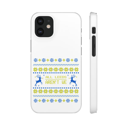 LUFC "All Leeds Aren't We" Blue &  Yellow Emblem Snap Case:  Christmas Edition