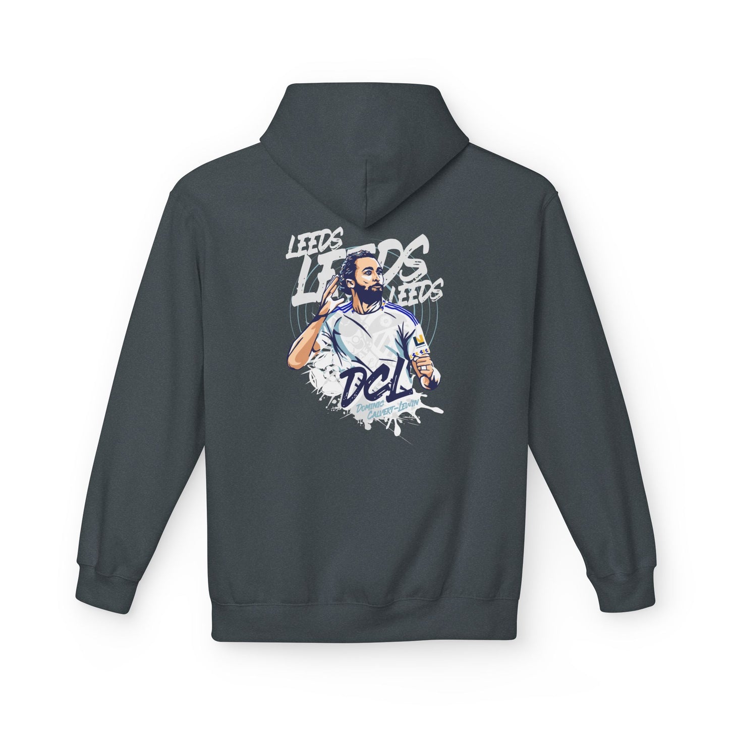 LUFC Softstyle Fleece Hoodie “LEEDS:  Dominic Calvert-Lewin” Midweight  Unisex - Lufcnews.co.uk