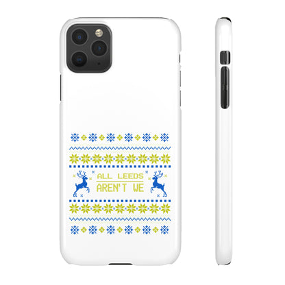 LUFC "All Leeds Aren't We" Blue &  Yellow Emblem Snap Case:  Christmas Edition