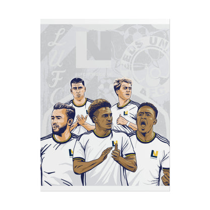 Leeds United Players Cartoon Poster