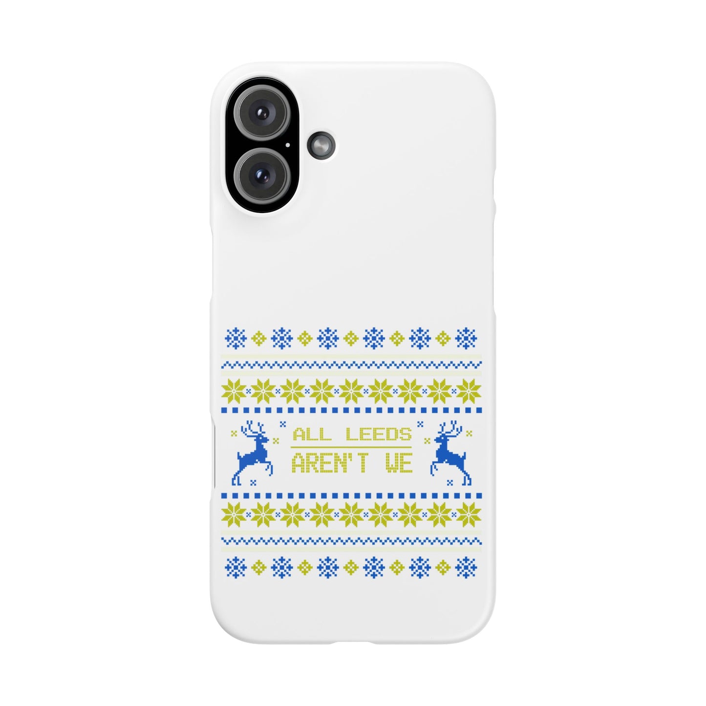 LUFC "All Leeds Aren't We" Blue &  Yellow Emblem Snap Case:  Christmas Edition