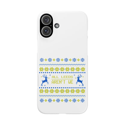 LUFC "All Leeds Aren't We" Blue &  Yellow Emblem Snap Case:  Christmas Edition