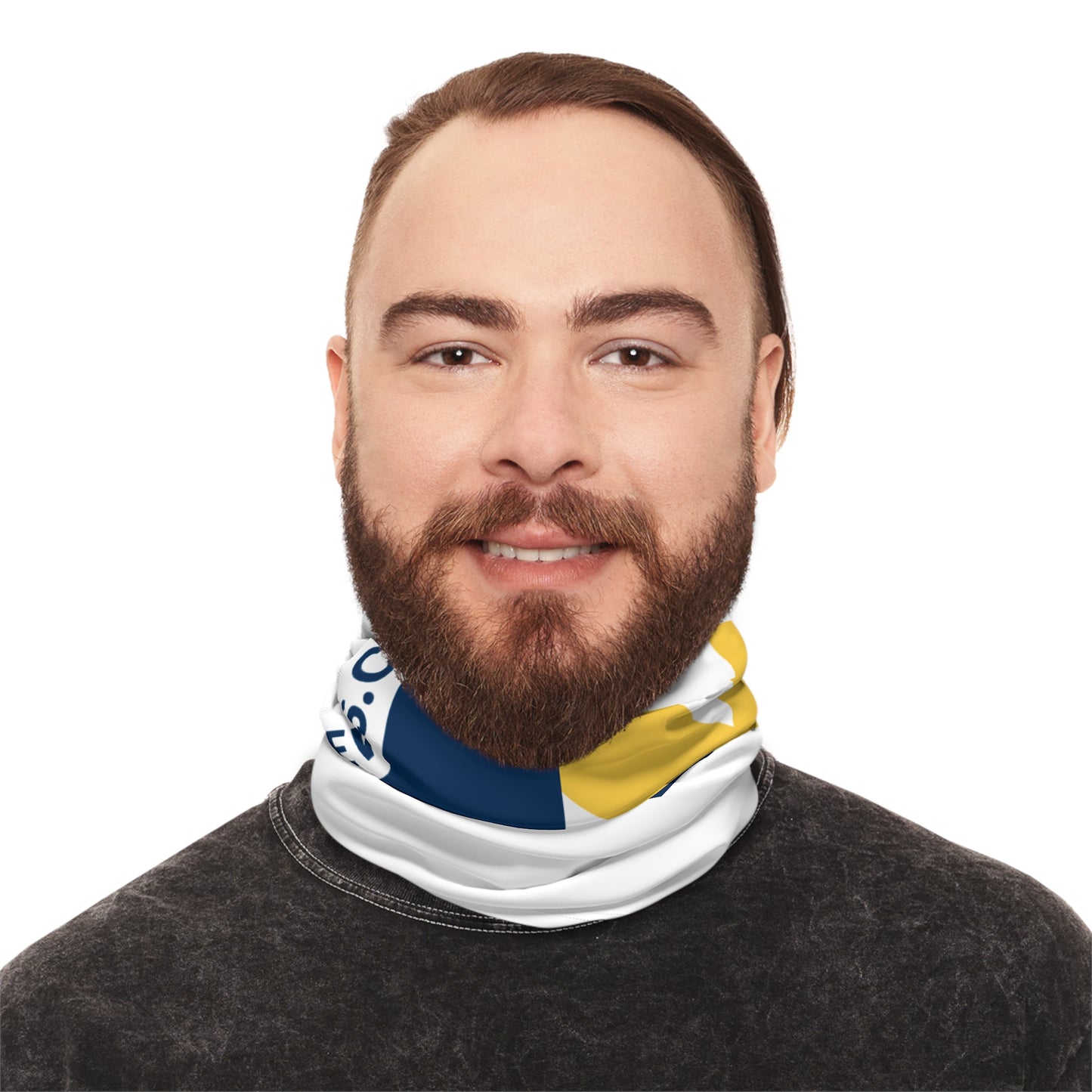 LUFC “LUFCNEWS.CO.UK” Winter  Neck Gaiter: Show Your Leeds United  Pride in Yellow & Blue