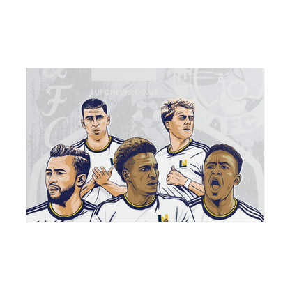 Leeds United Players Cartoon Poster