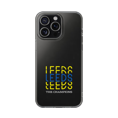 LUFC “LEEDS The Champions” Clear  Impact-Resistant Case