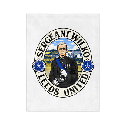 LUFC “Sergeant Wilko” Velveteen  Sports Blanket: Iconic Leeds United  Tribute Design