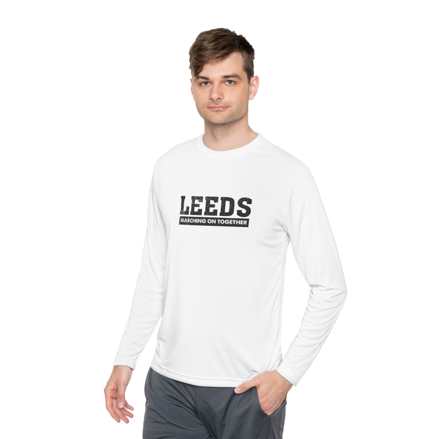 Leeds “Marching On Together” Long Sleeve T-Shirt: Unisex Fit