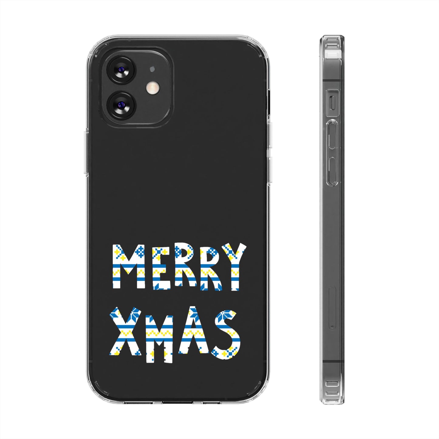 Leeds United "MERRY XMAS" Clear  Impact-Resistant Case: Christmas  Edition