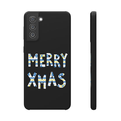 Leeds United "Merry Xmas" Blue &  Yellow Emblem Snap Case:  Christmas Edition