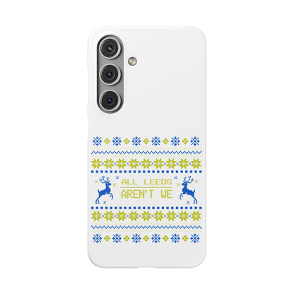 LUFC "All Leeds Aren't We" Blue &  Yellow Emblem Snap Case:  Christmas Edition