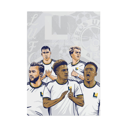 Leeds United Players Cartoon Poster