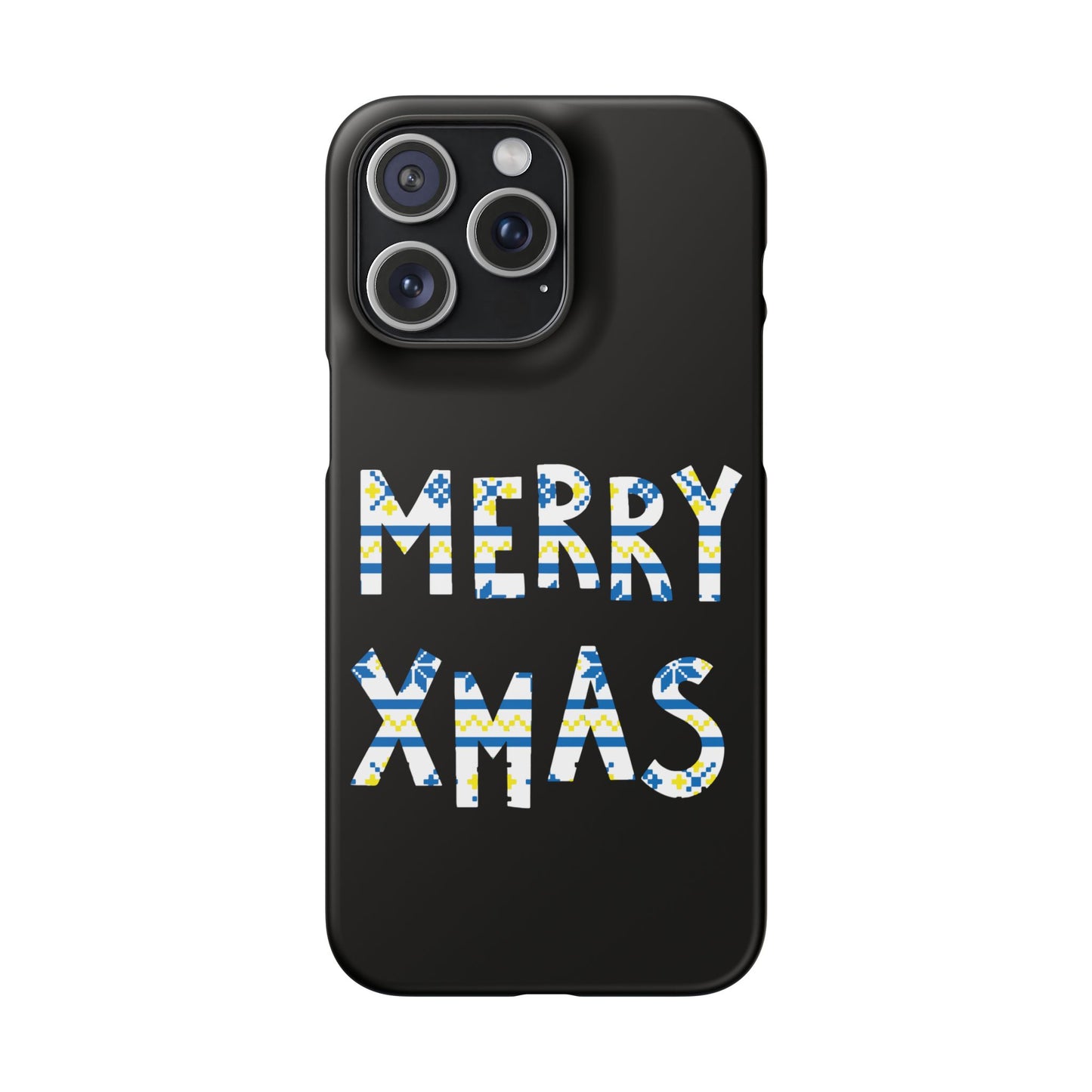 Leeds United "Merry Xmas" Blue &  Yellow Emblem Snap Case:  Christmas Edition