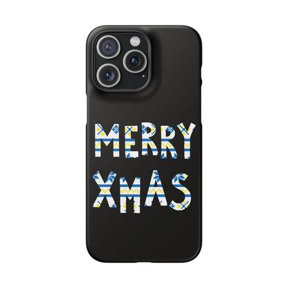 Leeds United "Merry Xmas" Blue &  Yellow Emblem Snap Case:  Christmas Edition
