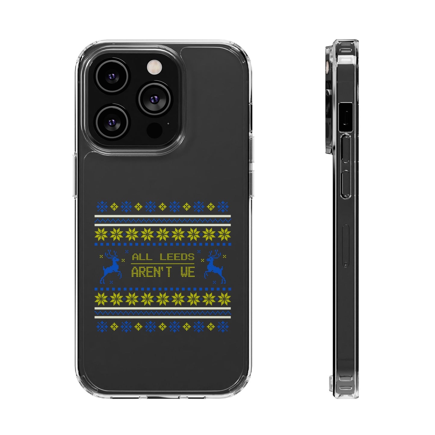 LUFC "All Leeds Aren't We" Clear  Impact-Resistant Case: Christmas  Edition