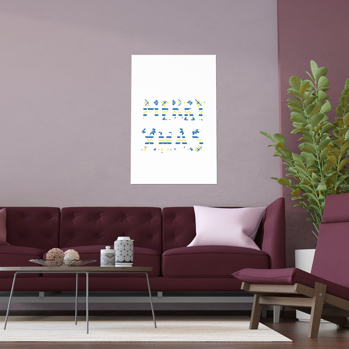 LUFC “Merry Xmas” Christmas  Design Logo Wall Art for Home &  Outdoors
