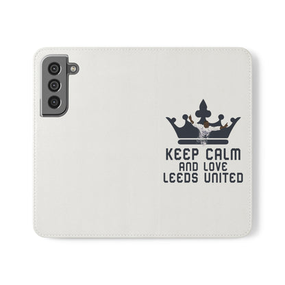 Funda para teléfono con tapa - Mantenga la calma y ame al Leeds United