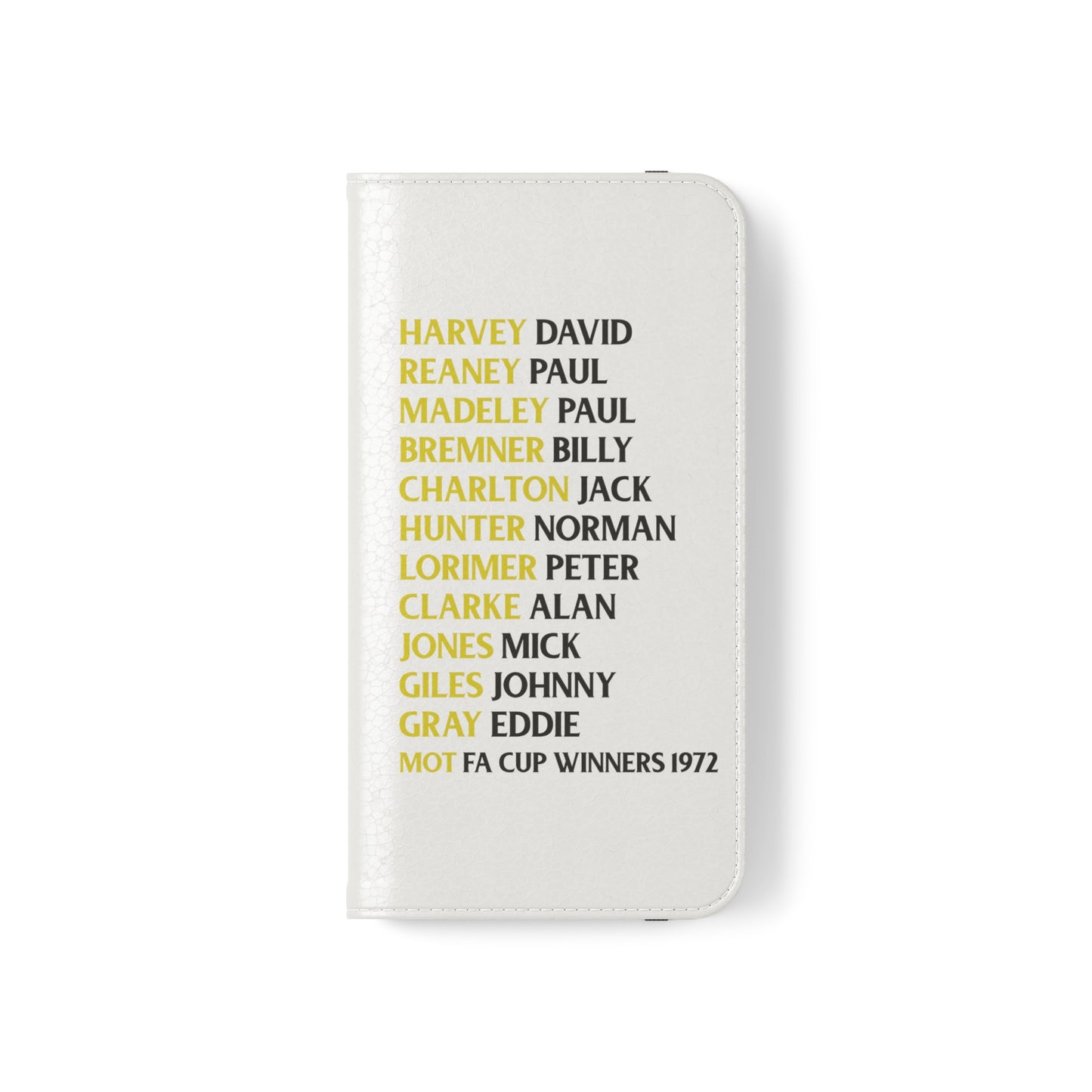 Leeds united fa cup winning 1972 flip phone case 