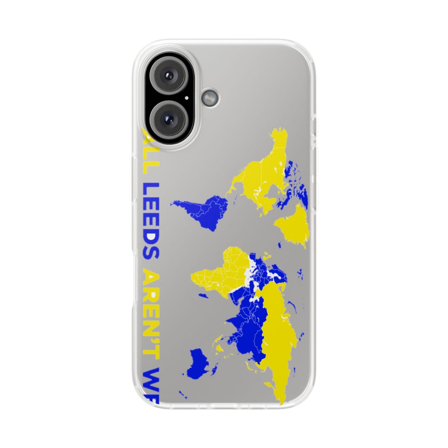 LUFC 'All Leeds Aren't We' World  Map: Flexi Case