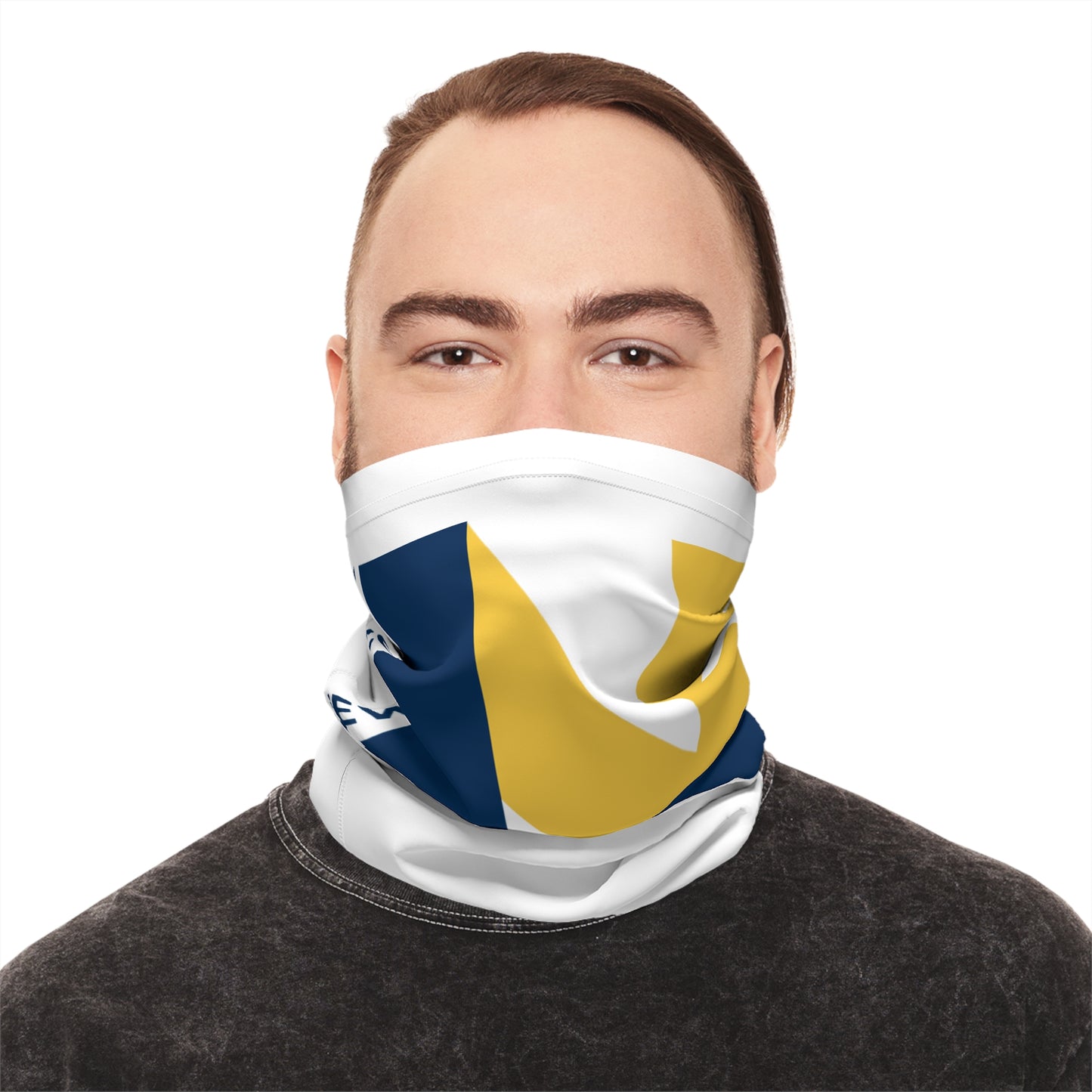 LUFC “LUFCNEWS.CO.UK” Winter  Neck Gaiter: Show Your Leeds United  Pride in Yellow & Blue