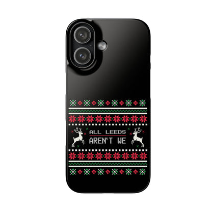 LUFC "All Leeds Aren't We" Red &  Green Emblem Snap Case: Christmas  Edition