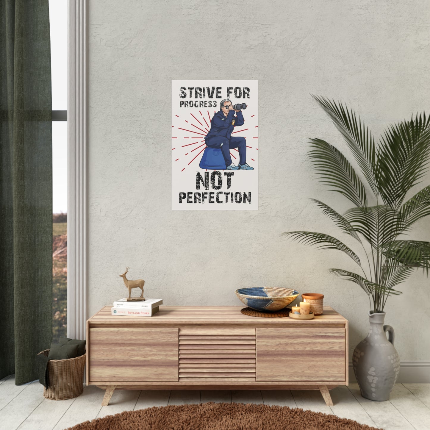 "Strive for Progress NOT Perfection" Marcelo Bielsa Leeds United Poster