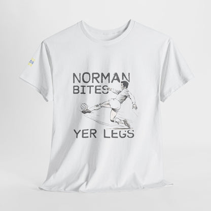 LUFC “Norman Bites Yer Legs” Tee:  Unisex Heavy Cotton Edition