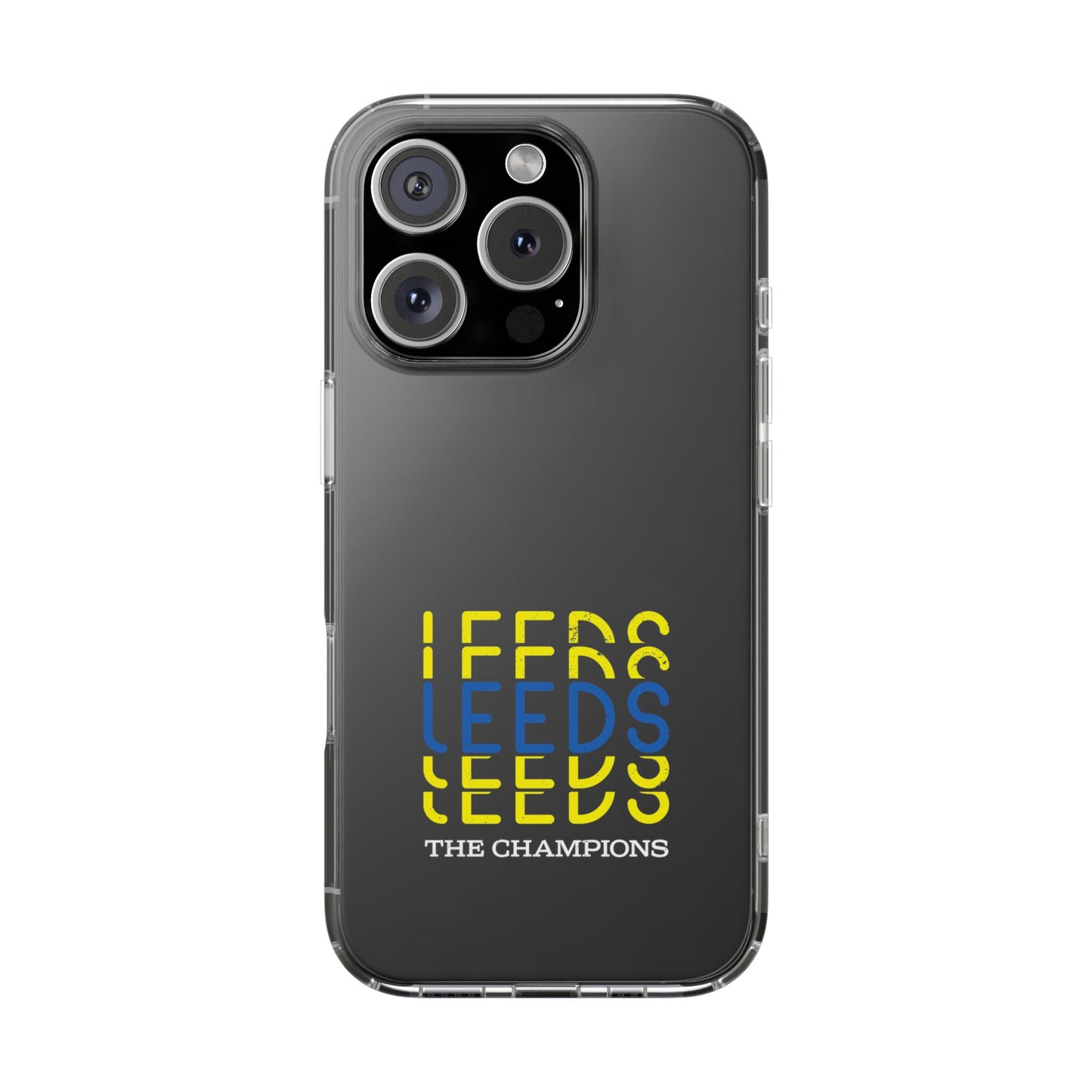 LUFC “LEEDS The Champions” Clear  Impact-Resistant Case