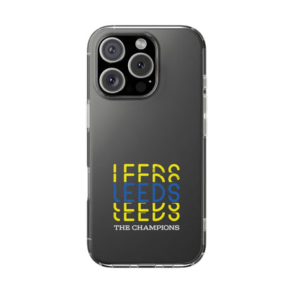 LUFC “LEEDS The Champions” Clear  Impact-Resistant Case