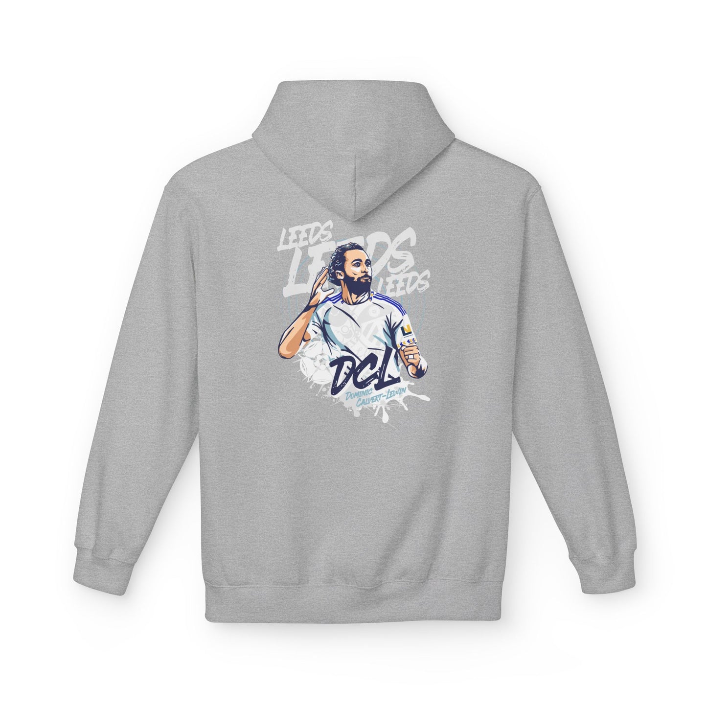 LUFC Softstyle Fleece Hoodie “LEEDS:  Dominic Calvert-Lewin” Midweight  Unisex - Lufcnews.co.uk