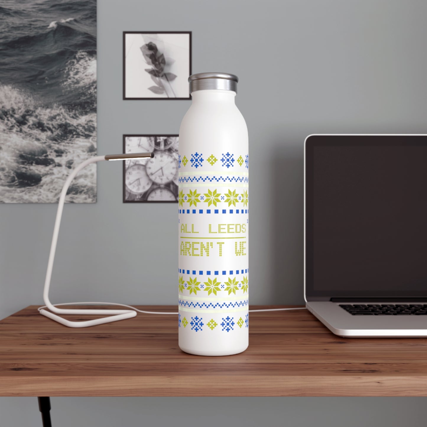 20oz LUFC “ALL LEEDS AREN’T WE”  Christmas Design Slim Stainless  Steel Water Bottle