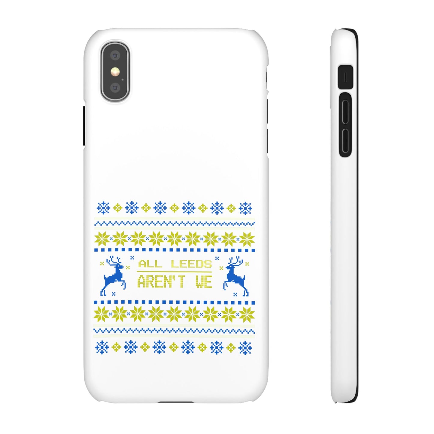 LUFC "All Leeds Aren't We" Blue &  Yellow Emblem Snap Case:  Christmas Edition