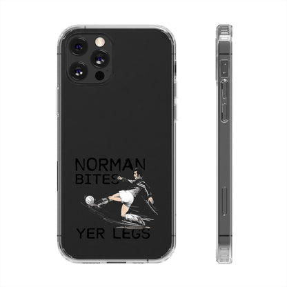 Leeds United Norman Bites 'YER  LEGS' Clear Impact-Resistant Case