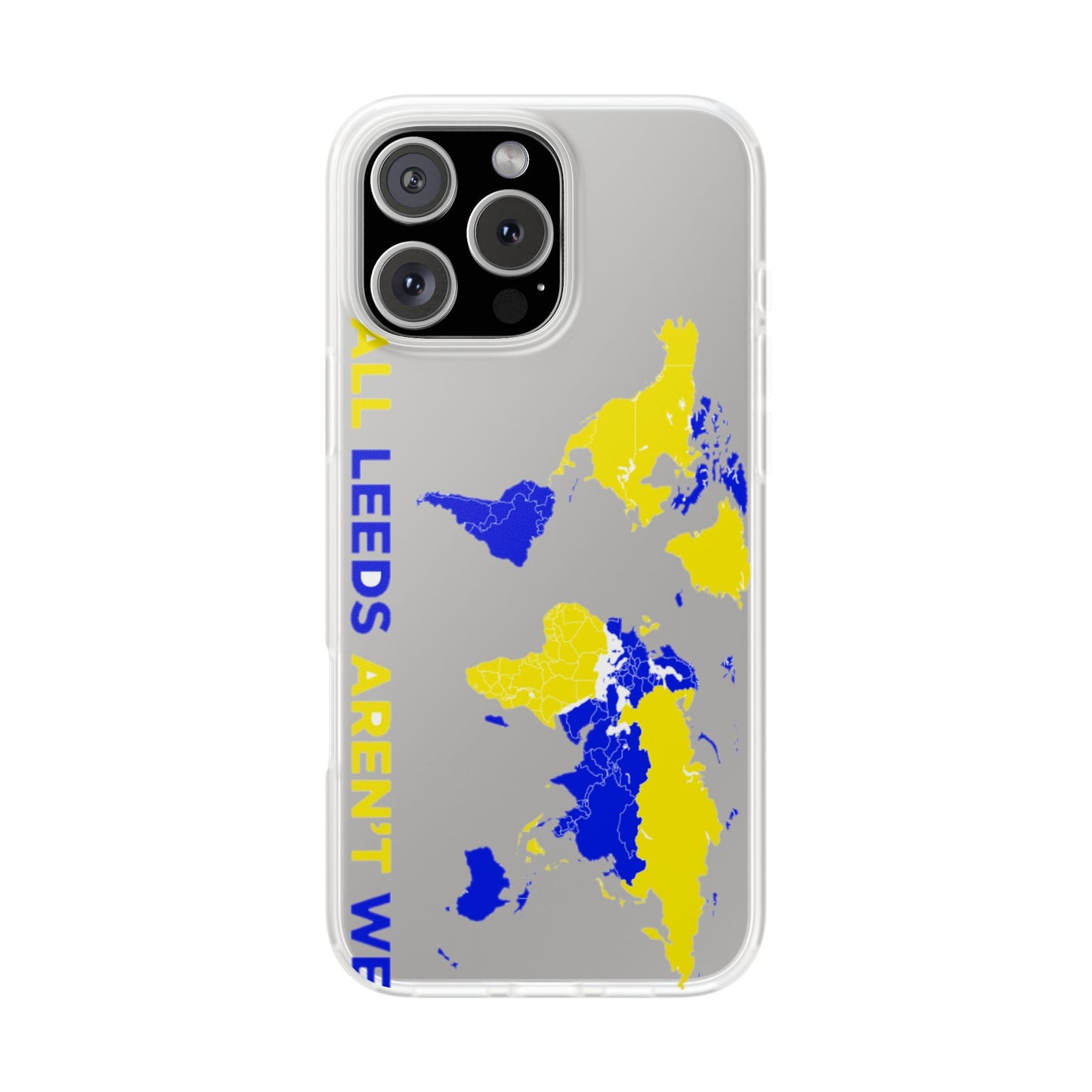 LUFC 'All Leeds Aren't We' World  Map: Flexi Case