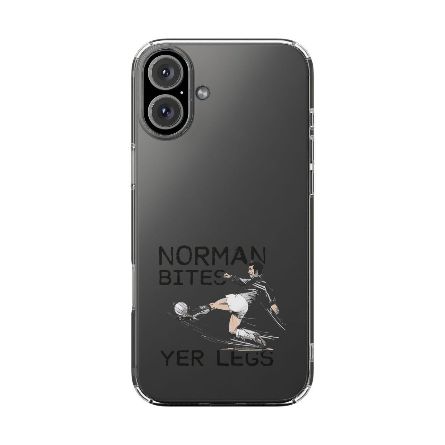 Leeds United Norman Bites 'YER  LEGS' Clear Impact-Resistant Case