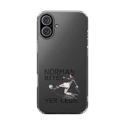 Leeds United Norman Bites 'YER  LEGS' Clear Impact-Resistant Case