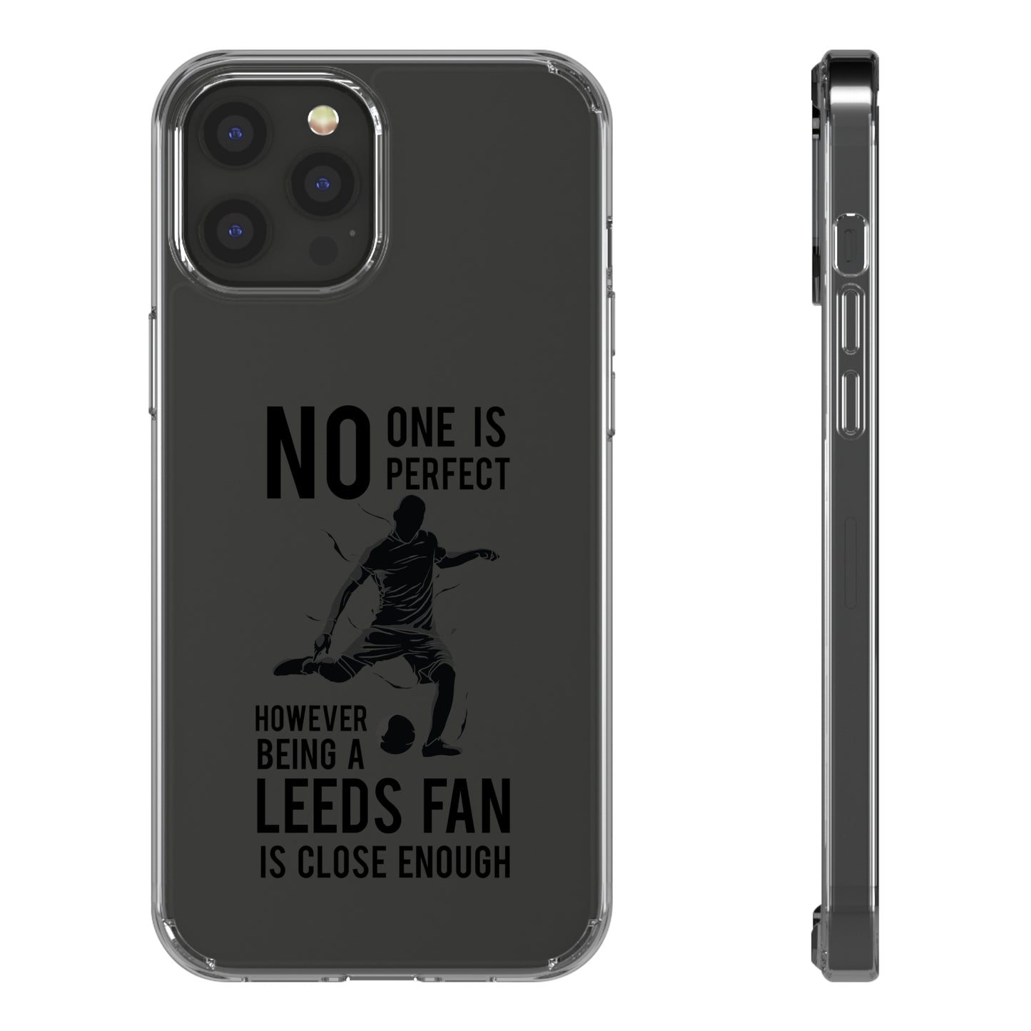 Gjennomsiktig telefondeksel - ingen er perfekt, men å være Leeds-fan er nær nok