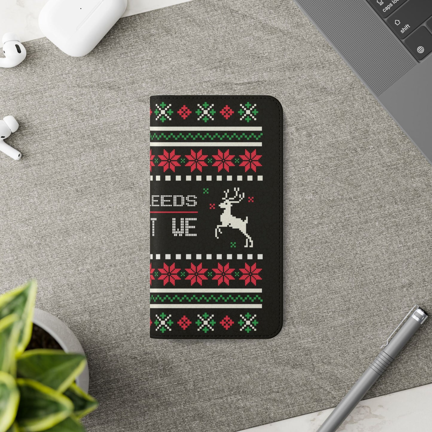 LUFC "All Leeds Aren't We" Flip Case  Phone Wallet: Christmas Edition