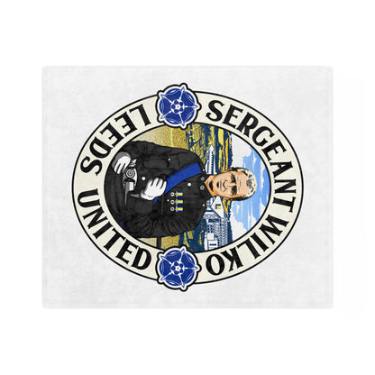 LUFC “Sergeant Wilko” Velveteen  Sports Blanket: Iconic Leeds United  Tribute Design