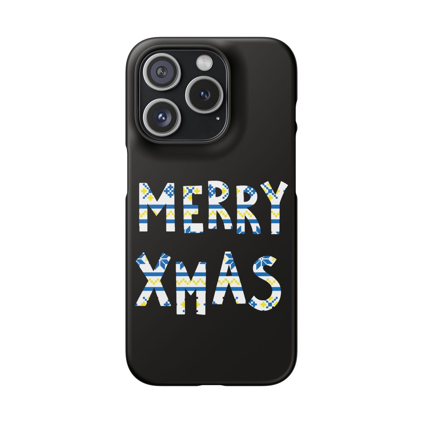 Leeds United "Merry Xmas" Blue &  Yellow Emblem Snap Case:  Christmas Edition