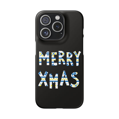 Leeds United "Merry Xmas" Blue &  Yellow Emblem Snap Case:  Christmas Edition