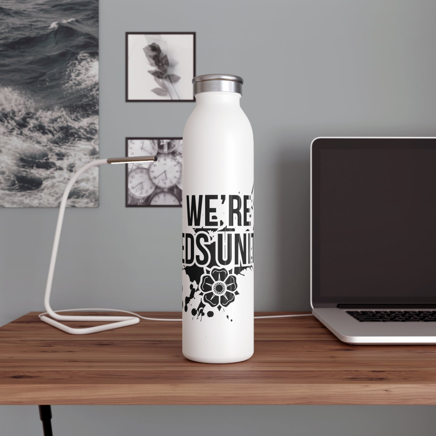 LUFC “We’re Leeds United” Slim  Water Bottle: Iconic Club Design for  True Supporters