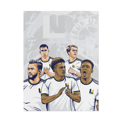 Leeds United Players Cartoon Poster