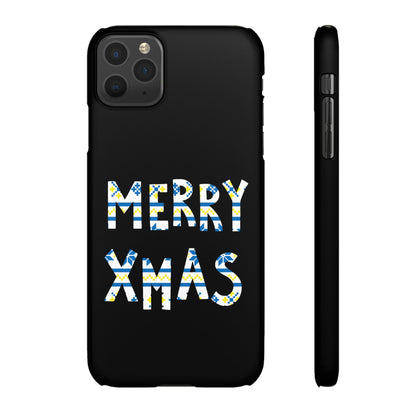 Leeds United "Merry Xmas" Blue &  Yellow Emblem Snap Case:  Christmas Edition