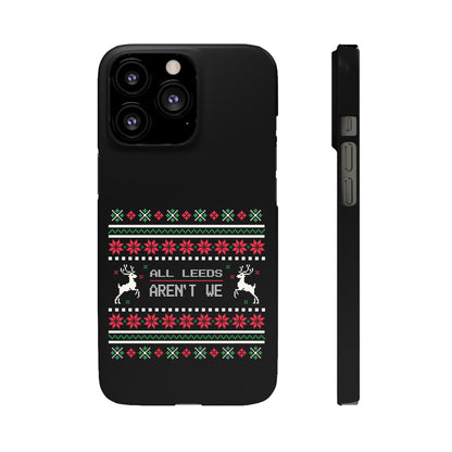 LUFC "All Leeds Aren't We" Red &  Green Emblem Snap Case: Christmas  Edition