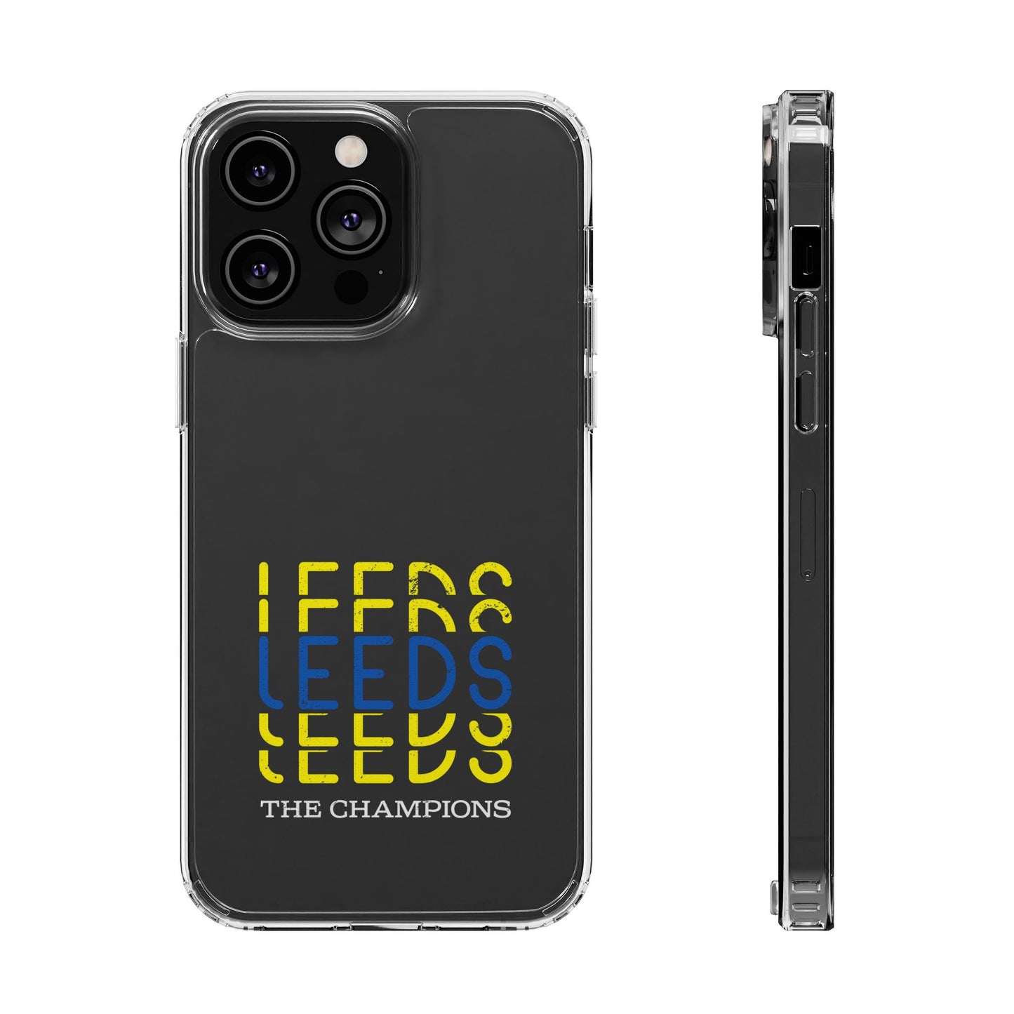 LUFC “LEEDS The Champions” Clear  Impact-Resistant Case