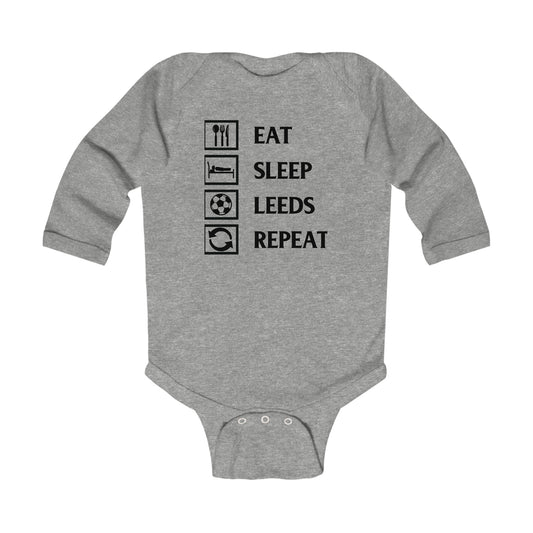 Eat, Sleep, Leeds Repeat - Infant Long Sleeve Bodysuit