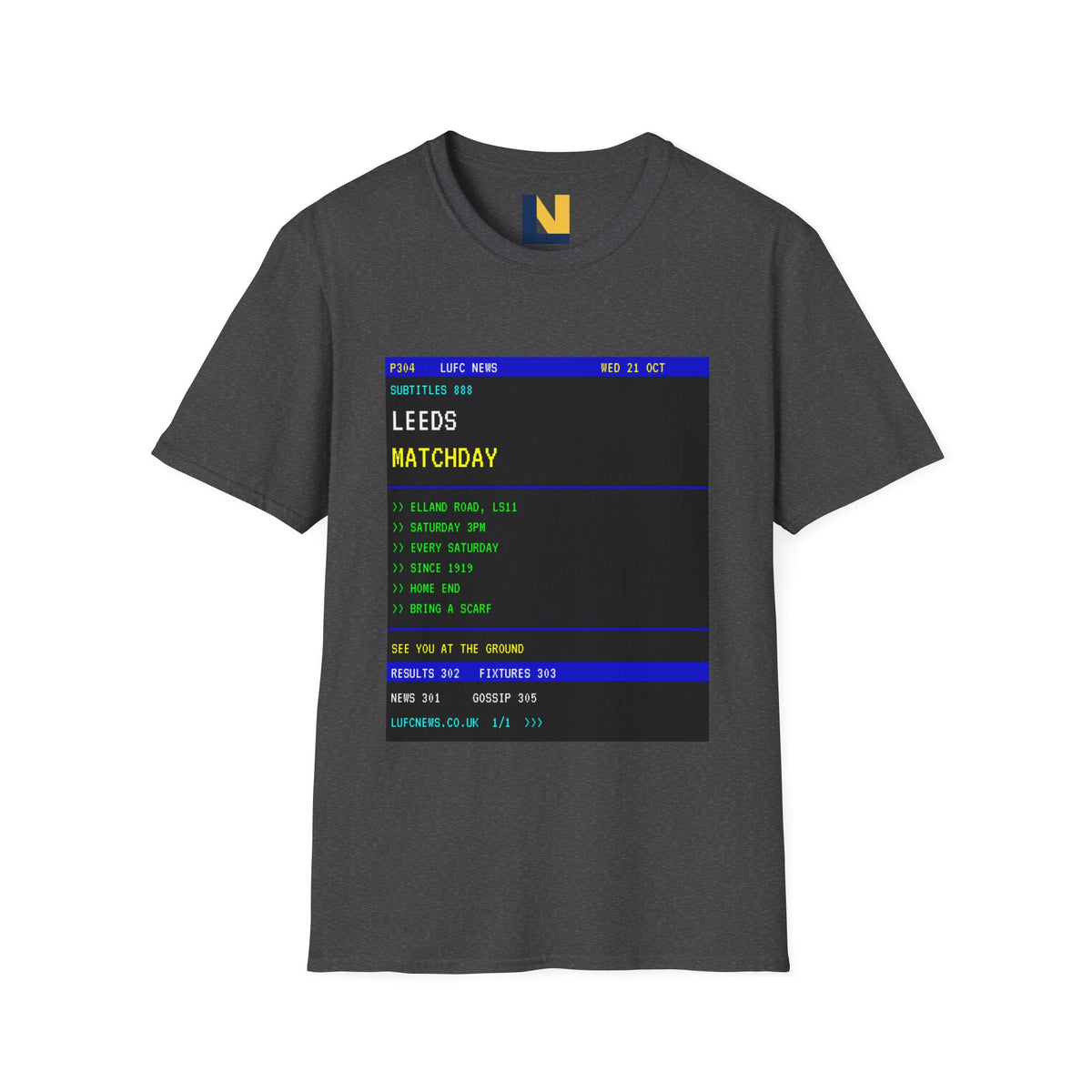 Leeds Matchday Teletext T-Shirt