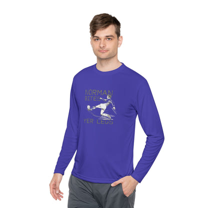 LUFC “Norman Bites Yer Legs” Long Sleeve T-Shirt: Unisex Humor Edition
