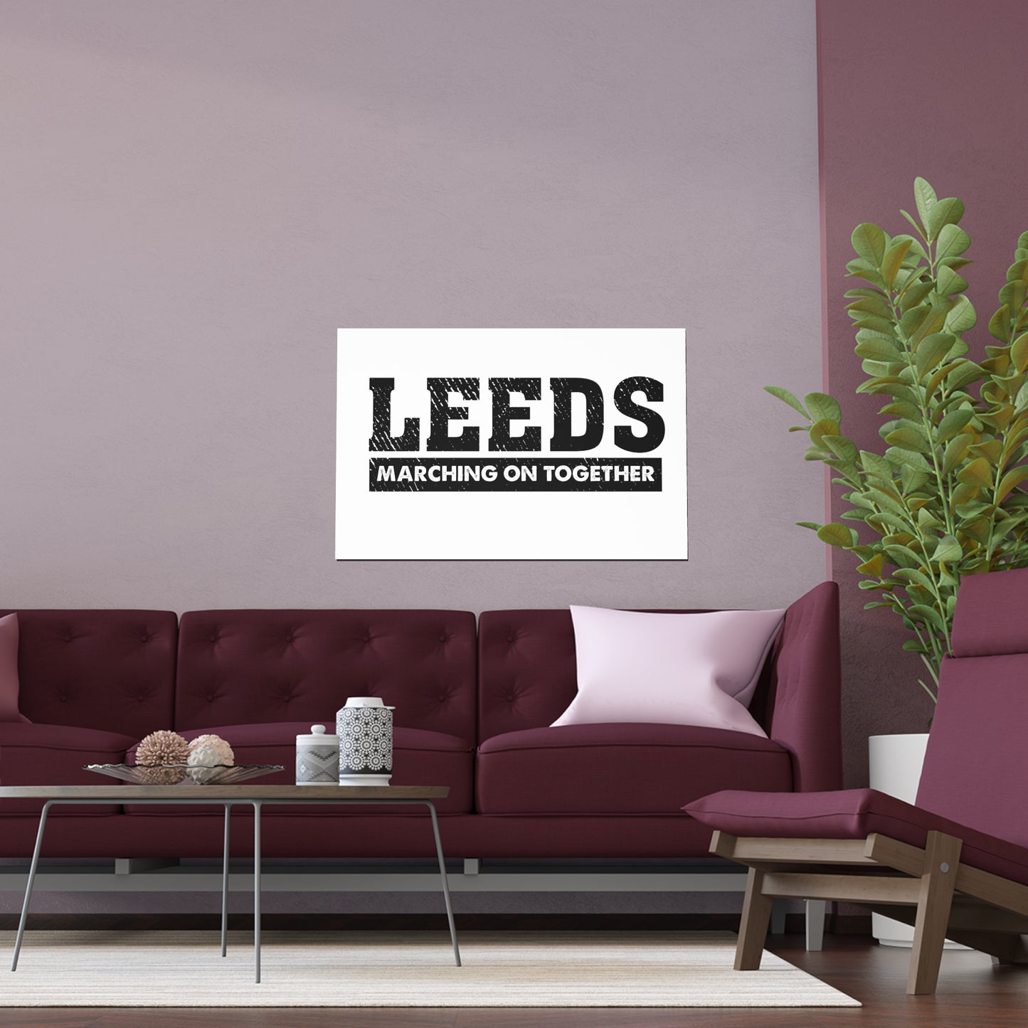 LUFC “Leeds Marching On Together”  Silk Poster