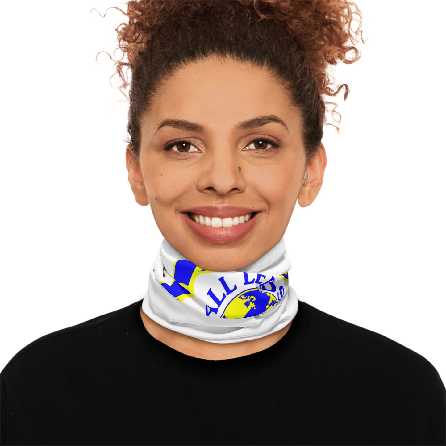 LUFC “All Leeds Aren’t We” Winter  Neck Gaiter: Bold Yellow & Blue Leeds  United Fleece-Lined Athletic Accessory